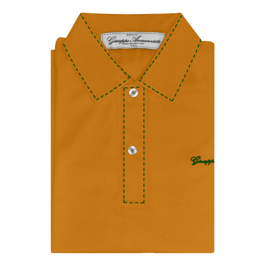 Stitches Polo Ocre and Green